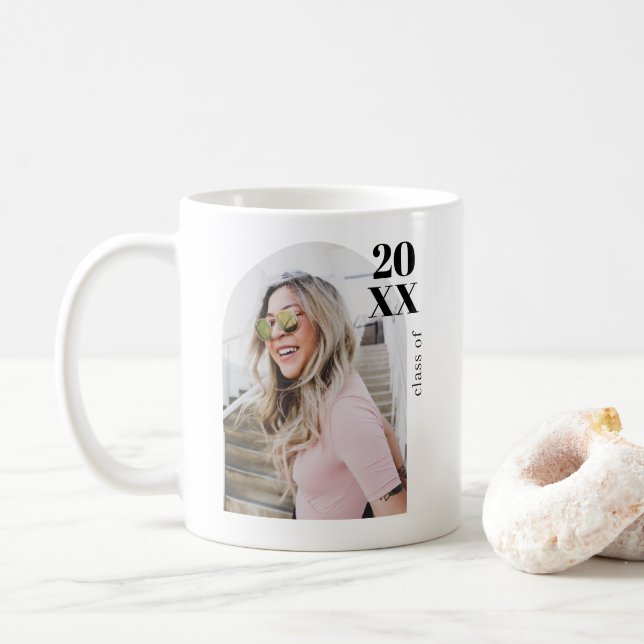Modern minimalist rosa valv fotografering examensf kaffemugg (Med munk)