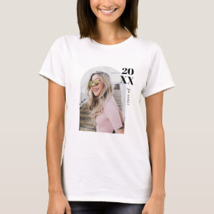 Modern minimalist rosa valv fotografering examensf t shirt