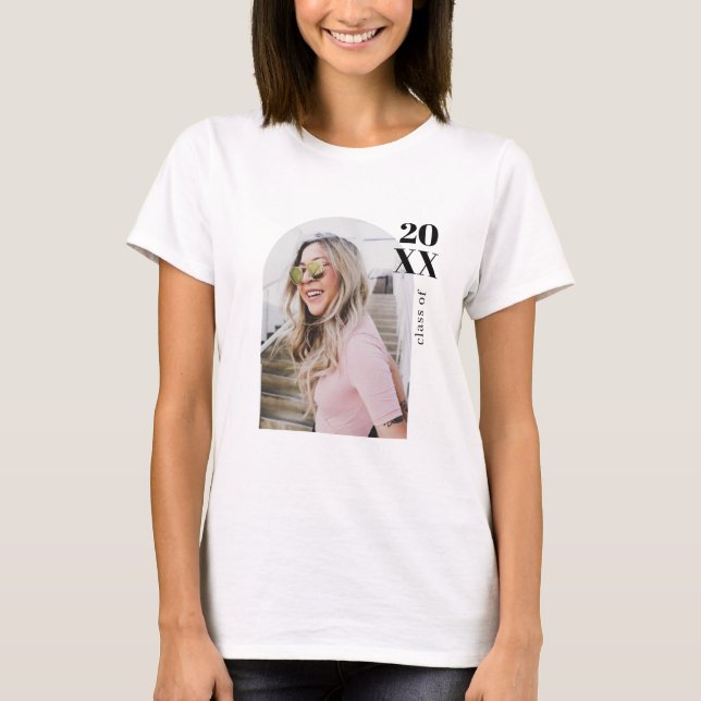 Modern minimalist rosa valv fotografering examensf t shirt (Framsida)