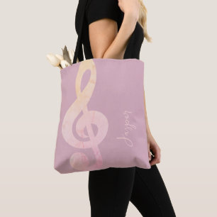 Modern Minimalist Rustige Rosa Grunge Music Art Tygkasse