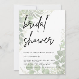 Modern Minimalist Sage Bridal Shower Invitation Inbjudningar