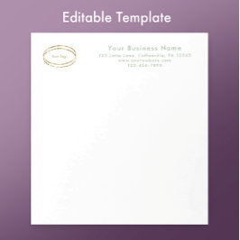 Modern Minimalist Sage Green Custom Business Logo Anteckningsblock