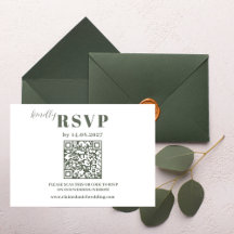 Modern minimalist saggrön bröllops-RSVP-kort
