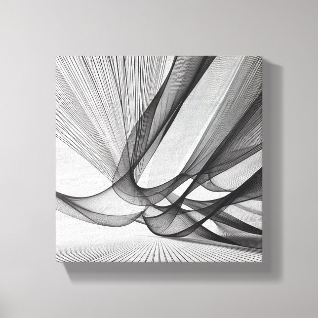 Modern minimalist sammanflätad linjekonst - Abstra Canvastryck (Framsida)