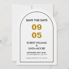 Modern Minimalist Save the Date Card Inbjudningar