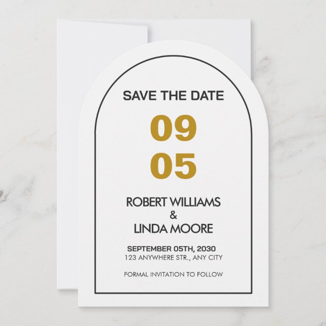 Modern Minimalist Save the Date Card Inbjudningar (Framsida)