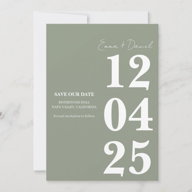 Modern Minimalist Save the Date  Inbjudningar (Framsida)