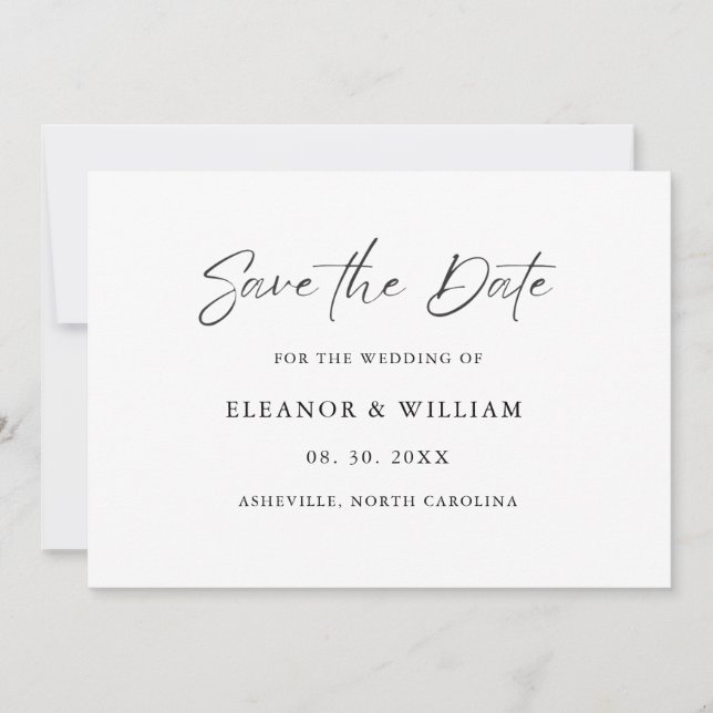 Modern Minimalist Save the Date Wedding Invitation Spara Datumet (Framsida)