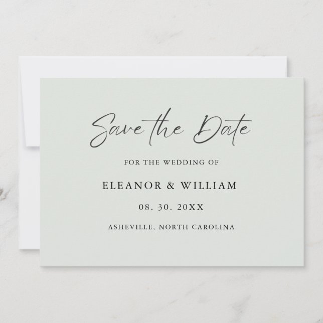 Modern Minimalist Save the Date Wedding Invitation Spara Datumet (Framsida)