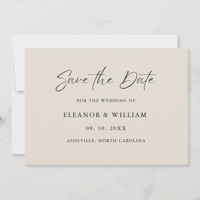 Modern Minimalist Save the Date Wedding Invitation Spara Datumet (Framsida)
