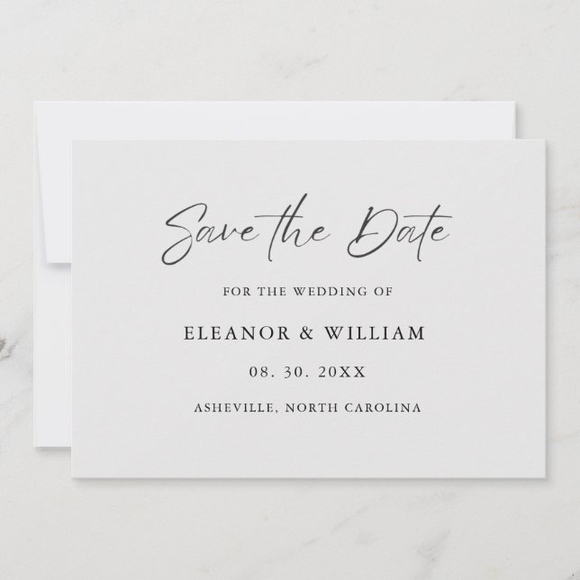 Modern Minimalist Save the Date Wedding Invitation Spara Datumet (Framsida)