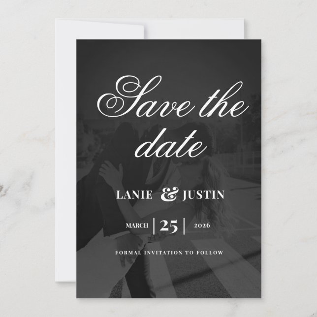 Modern Minimalist Save the Date Wedding Photo Inbjudningar (Framsida)