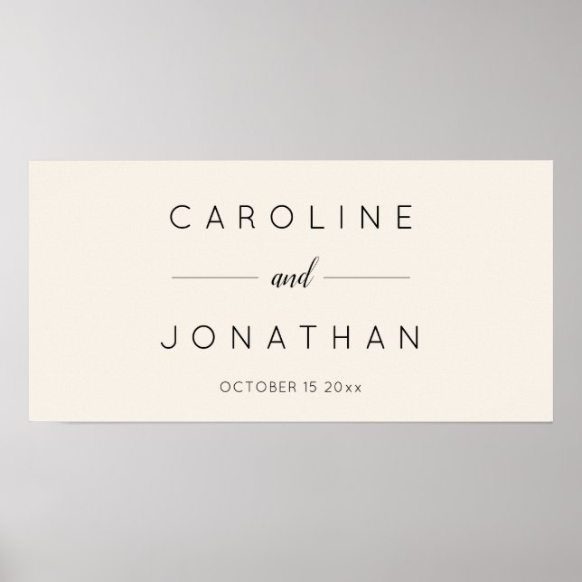 Modern Minimalist Script Ivory Custom Wedding Poster (Framsidan)