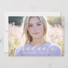 Modern Minimalist Script Photo Graduation Meddelande