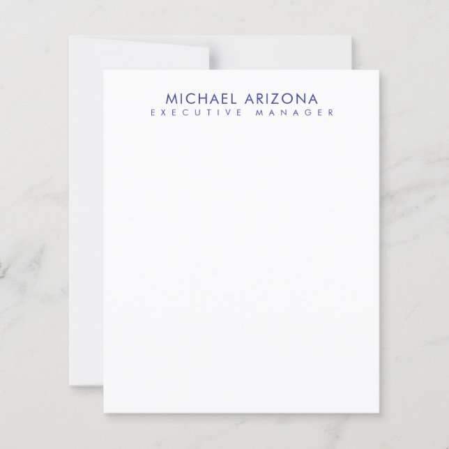 Modern Minimalist Simple Plain Name Paper Sheet (Framsida)