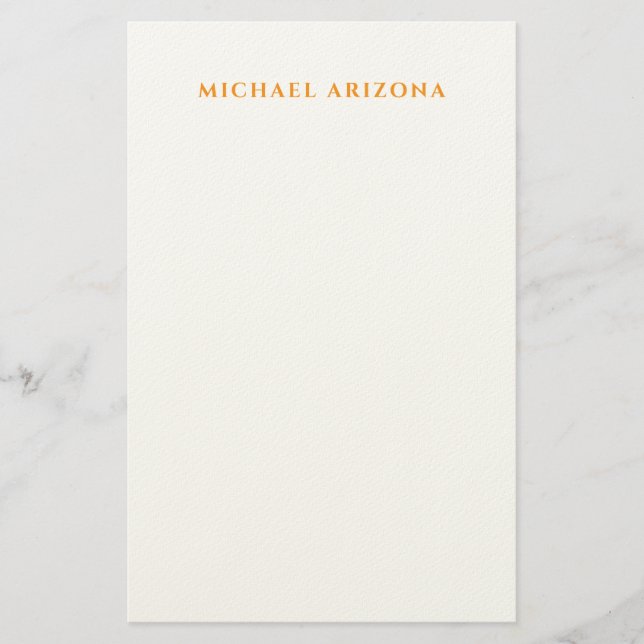 Modern Minimalist Simple Plain Own Name Brevpapper (Framsida)