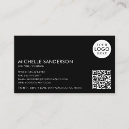 Modern Minimalist Simple Professional QR Code Logo Visitkort