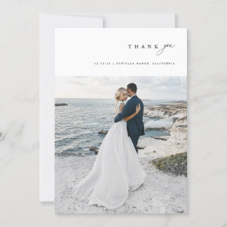 Modern Minimalist Simple Script Wedding Photo Tack Kort