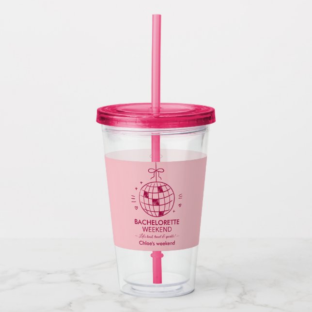 Modern Minimalist Sjungbröllopshelg | Rosa  Take Away Mugg (Framsida)