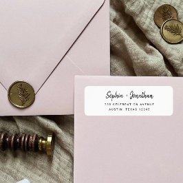 Modern minimalist skrift | Bröllops returadress Etikett