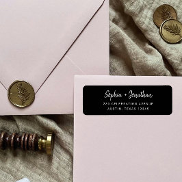 Modern minimalist skript | Bröllops returadress Etikett