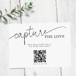 Modern minimalist skript Captura Ljuvlig QR-kod Tilläggskort