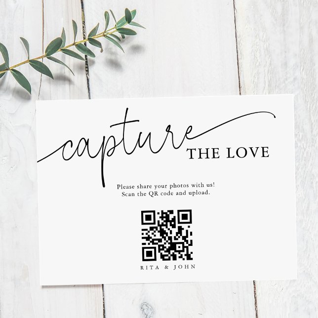 Modern minimalist skript Captura Ljuvlig QR-kod  Tilläggskort (Skapare uppladdad)