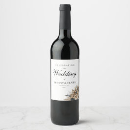 Modern minimalist skript enkel elegant chic vinflaska etikett