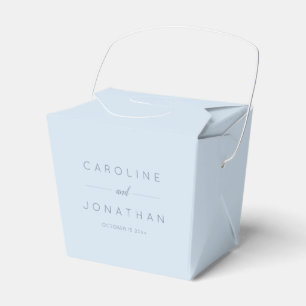 Modern minimalist skript mjuk blå anpassad bröllop presentaskar