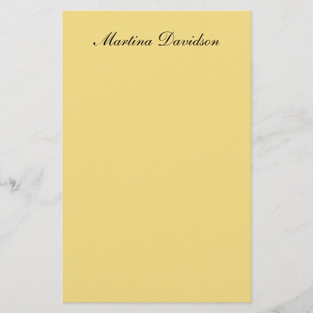 Modern minimalist slät jasminfärg skapa namn brevpapper (Framsida)