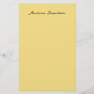 Modern minimalist slät jasminfärg skapa namn brevpapper