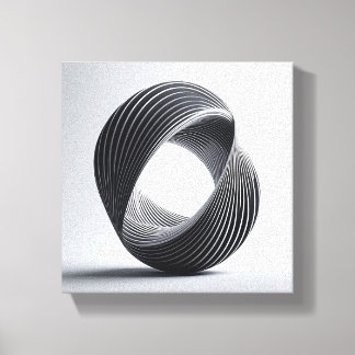 Modern minimalist slingkonst - Abstrakt 3D vriden Canvastryck