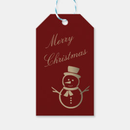 Modern minimalist snöman God Jul Presentetikett