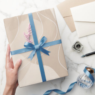 Modern Minimalist Soft Beige Flow Abstract Pattern Presentpapper