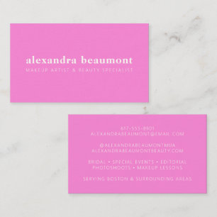 Modern minimalist söt pink make up-artist visitkort