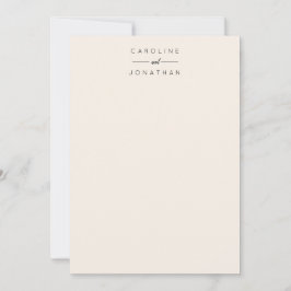 Modern minimalist specialskrivna vigselnamn elfenb tack kort