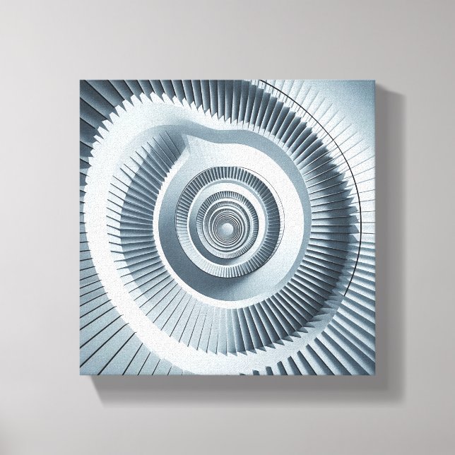 Modern Minimalist Spiral Staircase Art - Abstract  Canvastryck (Framsida)