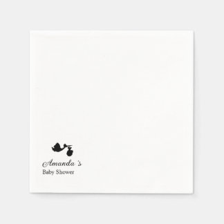 Modern & Minimalist Stork Silhouette Barnrumsfest Pappersservett