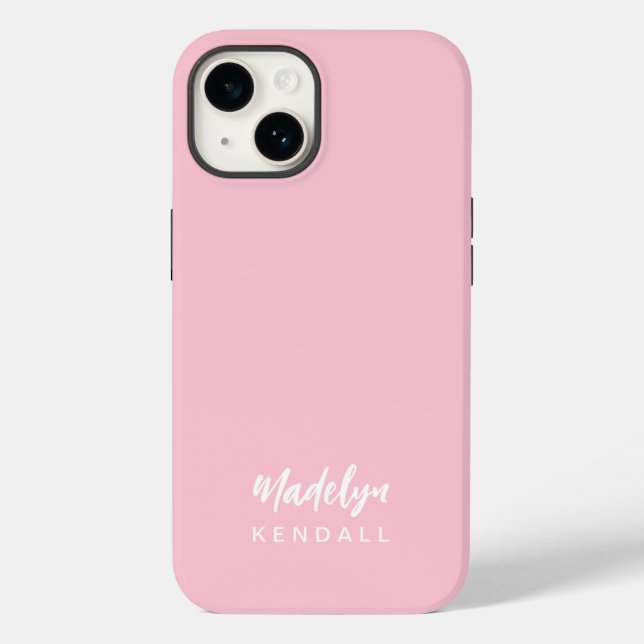 Modern Minimalist Stylish Script Cotton Candy Pink (Baksida)