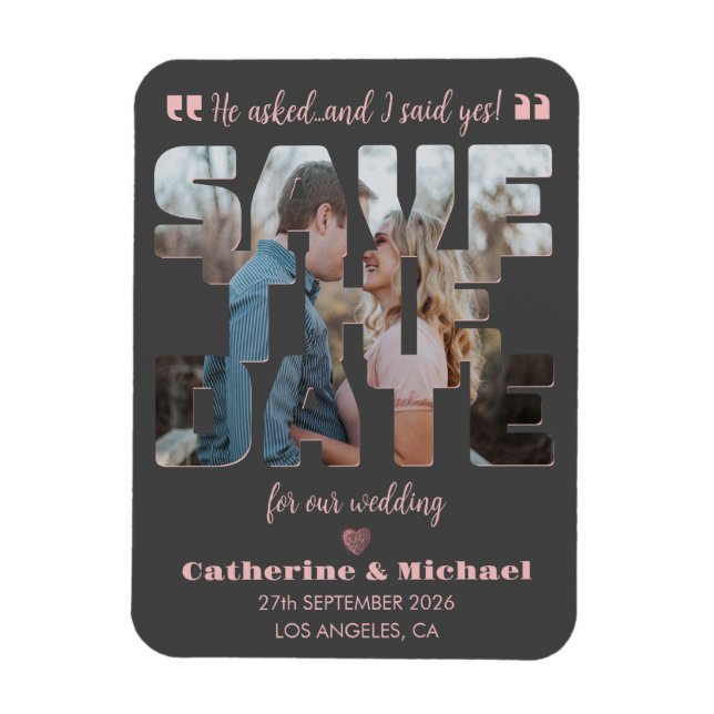 Modern Minimalist Stylish Typography Photo Magnet (Vertikal)