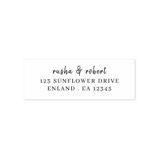 Modern Minimalist Stylish Wedding Address Självfärgande Stämpel (Design)