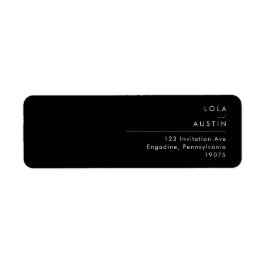 Modern minimalist | Svart adressetikett Returadress Etikett