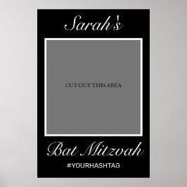 Modern minimalist svart Bar/Bat Mitzvah-foto rekvi Poster