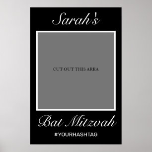 Modern minimalist svart Bat Mitzvah-foto rekvisita Poster