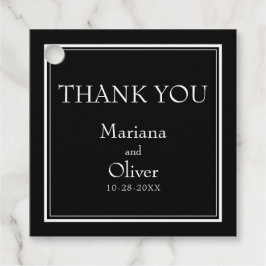 Modern minimalist svart gåvor etiketter