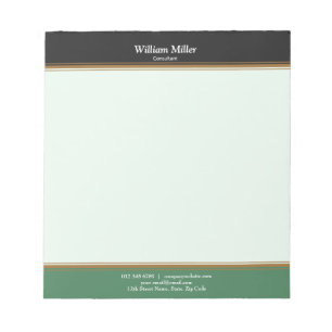 Modern minimalist svart gröna ränder anteckningsblock