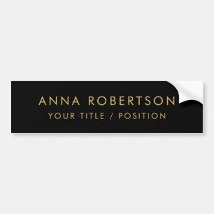 Modern minimalist svart guld professionell trendig bildekal