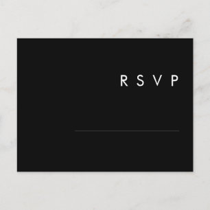 Modern minimalist svart menyval RSVP postkort Vykort