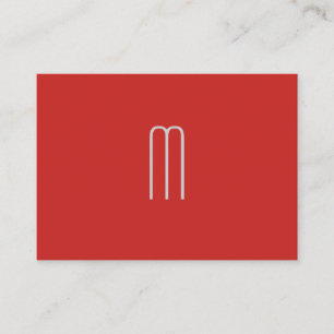 Modern minimalist, svart monogram rött svart visitkort