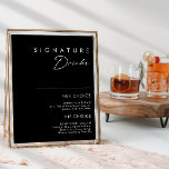 Modern minimalist | Svart Namnteckning Drinks Sign Poster<br><div class="desc">Denna moderna minimalist | Svart namnteckning är perfekt för din klassbåt bröllop. Dess enkla, unika abstrakta utformning tillsammans med ett minimalt skript för contemporaryn och ett svartvitt färg palett ge för den här produkten känner elegantens formella lyx samtidigt som den förblir förenklad, chic bohemisk. Behålla den som den är eller...</div>
